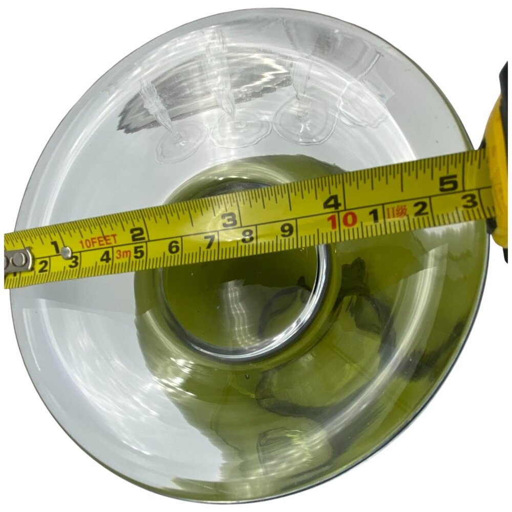 Vintage Avocado Green Art Glass Pitcher Pedestal Base Applied Handle MCM - Picture 10 of 11